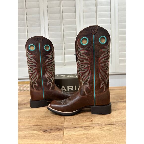 Ariat Women's Round Up Ryder Western Boots Sassy Brown Leather Size 8 NIB Cowboy - Picture 8 of 16